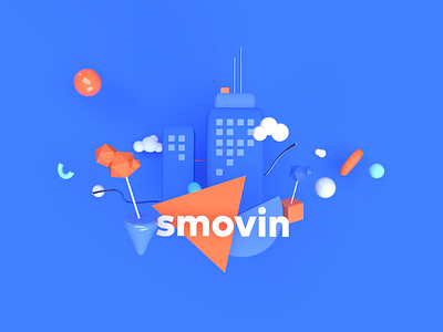 Smovin 3d brand colors composition design illustration