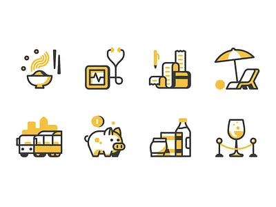 Pared Benefits 401k benefits business chef food health icon illustration job perks restaurant save vacation