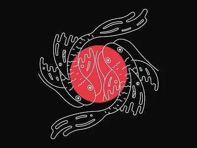 Koi fish digital illustration flat illustration illustration art illustrator japanese koi fish lineart linework vector