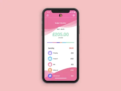 DailyUI - Day 4 - Calculator app budget calculator daily 100 challenge dailyui dailyuichallenge graphic design icon ux vector