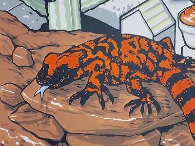 Gila Monster acrylic arizona color corporate crop gila illustration lizard mural muralart muralist painting
