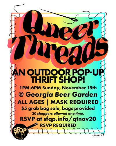 Queer Threads Event Poster design illustration typogaphy