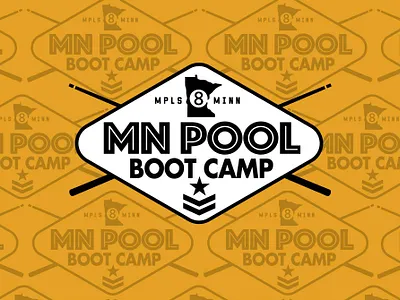 MN Pool Boot Camp 1 branding cue cueball design eightball illustration logo pool typography