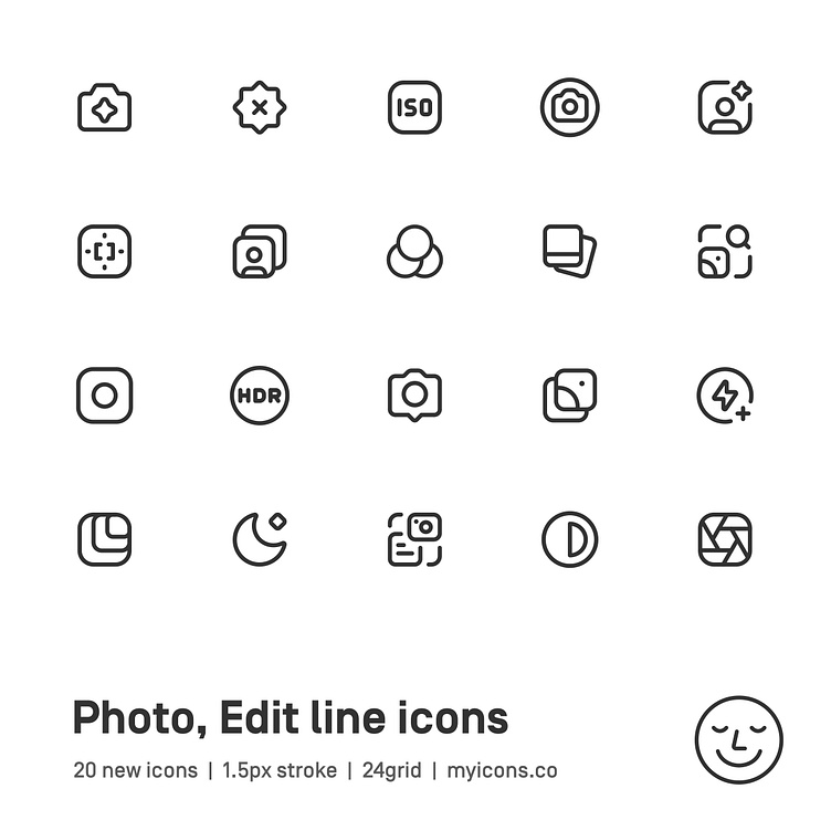 Myicons — Photo, Edit vector line icons pack by Myicons on Dribbble