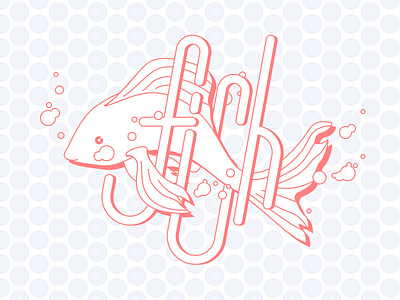 Inktober 2020 #1 - Fish animal figma fish font illustration inktober inktober2020 outline pattern soft type vector