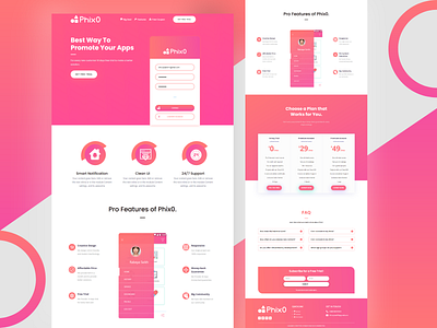 Phix0 app landing page animation illustraion landing page landingpage web design wordpress wordpress design wordpress development