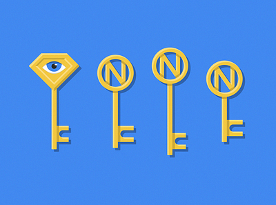 Key Symbols eye gold keys set symbols