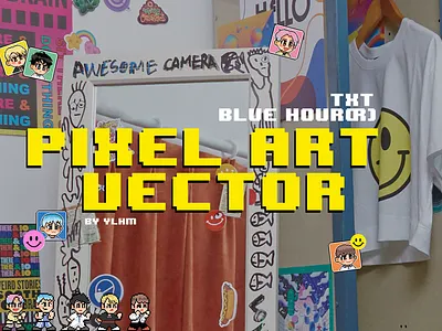 TXT Blue Hour(r) Pixel Art Vector - Free Download free tomorrow by together tomorrow x together txt vectors