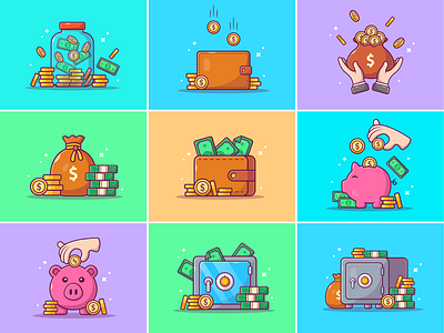 Saving money 💰💸💵🐷 bank cash coin currency cute dollar finance gold icon illustration investment logo money payment payments pig piggy saving wallet wealth