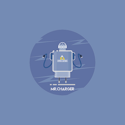 Mr.Charger design flat flatdesign illustration logo minimal vector