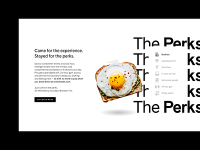 Ovolo Hotels Perks Design booking design hotel landing page ovolo perks ui ui design user experience user interface ux ux design webdesign website