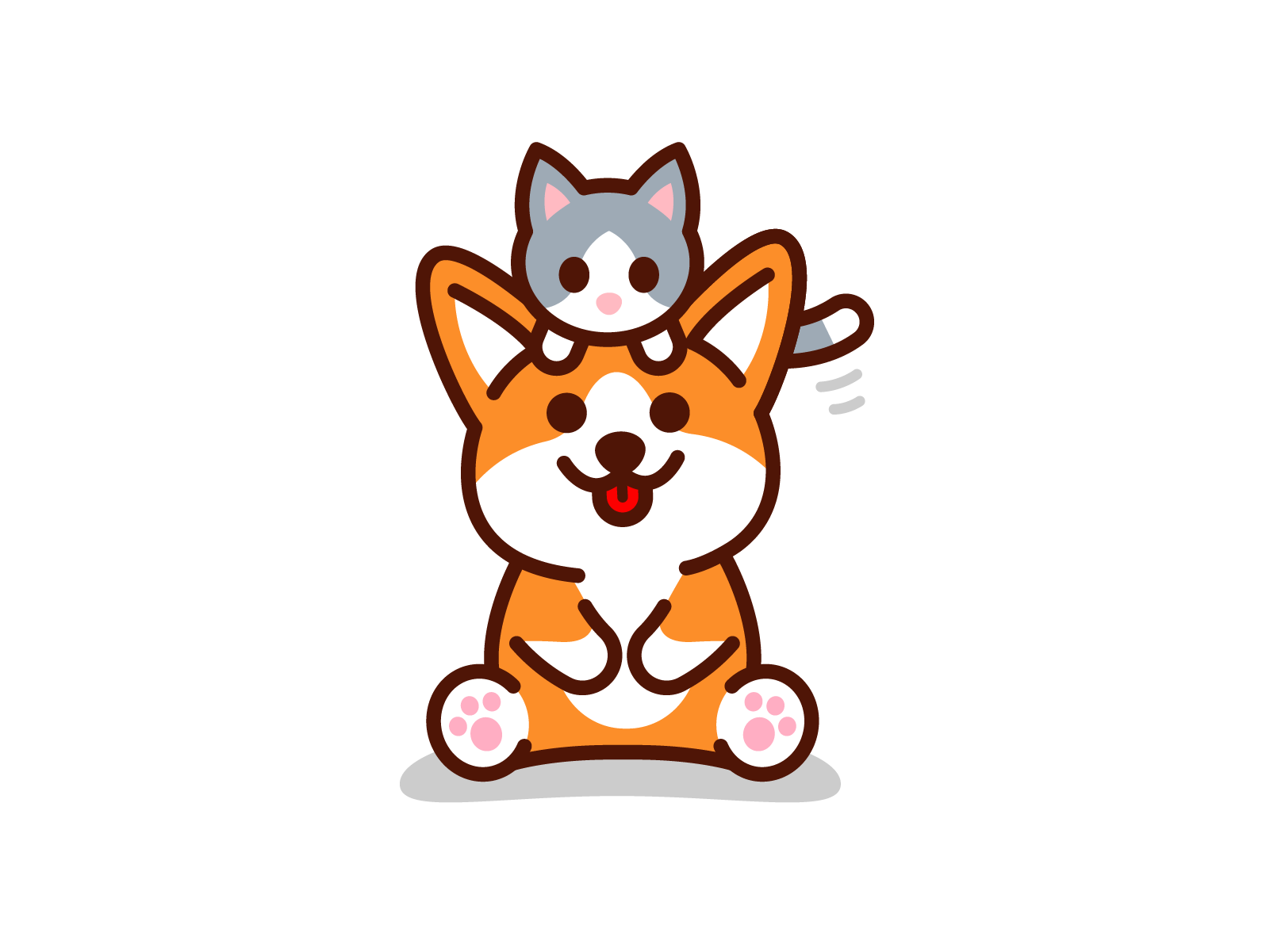 Cute Cartoon Cat Dog Face Anime Stock Vector Royalty Free 1230692119   Shutterstock