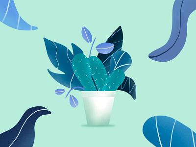 plant-o-logy blue brush cactus design digital art drawing dribbble green illustration lavender lines plants purple tosca