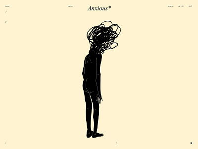 Anxious abstract anxious composition conceptual conceptual illustration depression design dual meaning duality editorial figure figure illustration illustration laconic lines minimal poster thoughts