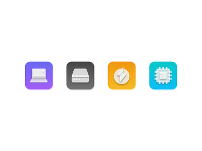 Softgalss system icons android computer design energy figma flash harddrive icon icons illustration ios mac notebook os pc processor sketch system ui vector