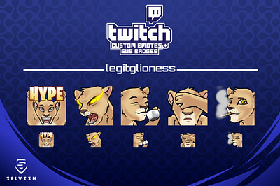 Lioness Emotes streamer subbadges twitch twitchemote twitchemotes