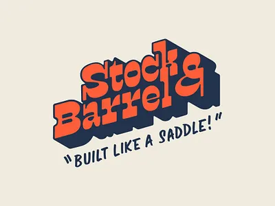 Stock & Barrel T-shirt 1 3d lettering branding handlettering lettering procreate retro slabserif t shirt design western wild west