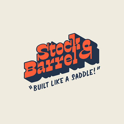 Stock & Barrel T-shirt 1 3d lettering branding handlettering lettering procreate retro slabserif t shirt design western wild west