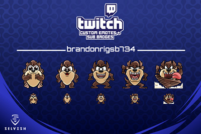 Taz Sub Badges emotes streamer subbadges twitch twitchemote