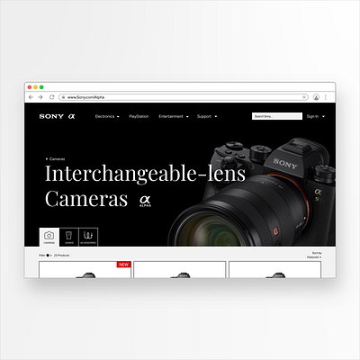 Sony Alpha Series - Landing Page Design sony ui ui design uidesigner ux uxdesign web webdesign