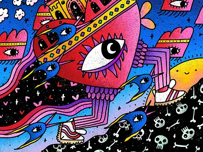 Relentless Love death doodle doodleverse heart illustration love nft nft artist procreate