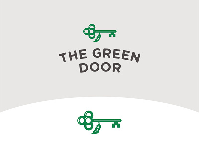 Green Door Logo brand identity green door logo design logomark modern restaurant skeleton key vegetarian