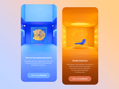 Colorful onboarding 3d blue c4d color color palette colorful colors encryption ios iphone landing onboarding orange relaxation safe safety simple start ui uiux