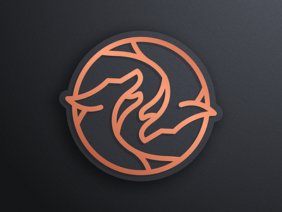YIN-YANG WOLF animal artismstudio branding business company fox gold graphicdesign illustration lineart logo logos luxury monoline vector wolf yinyang