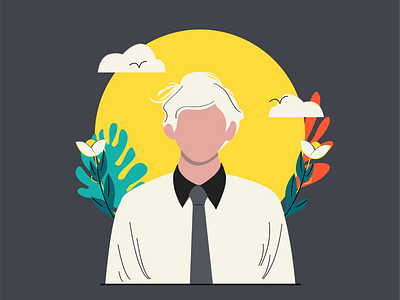 white? art artist character characterdesign creative flat flatdesign graphic illustraion illustrator man simple ui uiux ux white