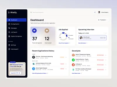 Job Board Dashboard dashboard fireart fireart studio product ui ux web