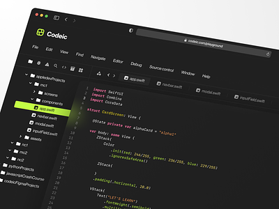 Codeic Coding Playground WebApp code coding green ide program programming sass service software webapp