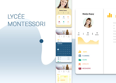 lycée montessori app application architecture information design ecologie illustration mobile responsive design ui ux