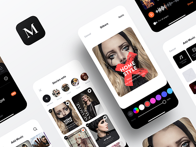 Stories for Instagram | Ios App Design app clean design dribbble editing frames icons instagram ios mobile app motion popular shot sketch stories templates ui ux