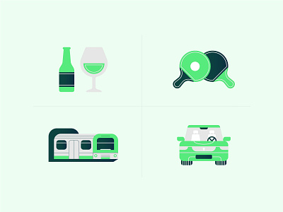 Activity Icons alcohol beer car design flat design graphic design icon illustration table tennis train travel ui ux vector wine