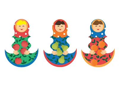 Nesting Dolls flat graphicdesign illustration minimal vector