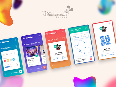 Disneyland Paris - Half Marathon Run app design disney disney princess disneyland illustration marathon mickey paris run running starwars ui ux