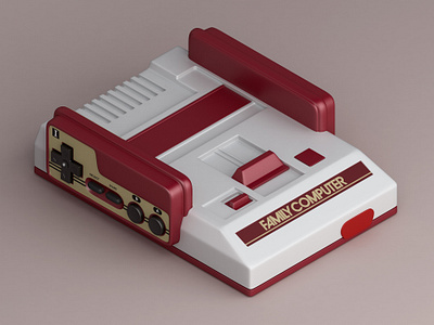 famicom 3d console famicom games isometric konceptsketcher nintendo retro vray