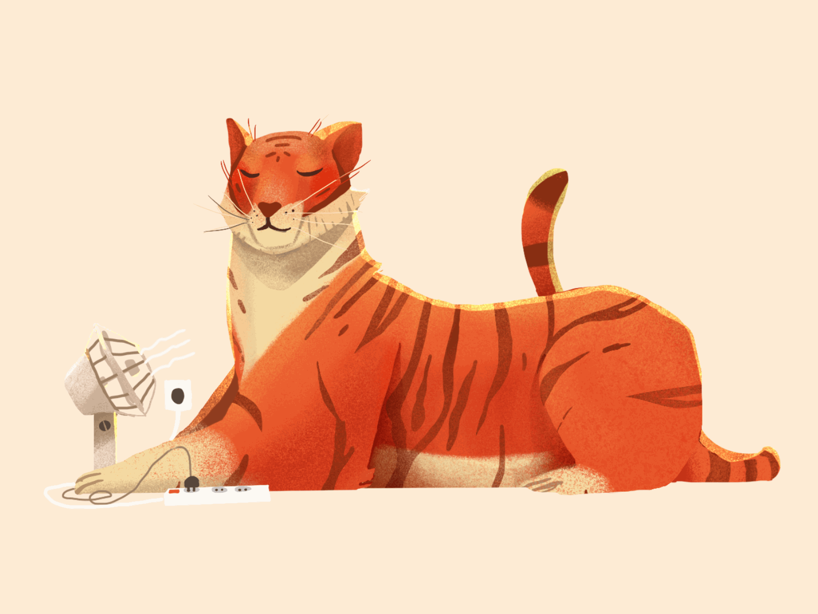 Chilling Tiger 2d animal art children chill fan fauna motion sketch tiger wholesome