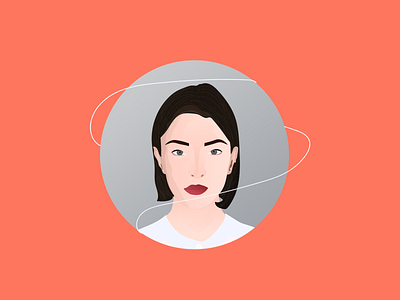 Simple girl portrait art brunette face illustration portrait portrait illustration vector