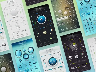 Knóbz Skeuomorphic UI Kit: 6 Volumes audio button figma interface kit knob knobz photoshop psd set skeuomorphic slider switcher ui ui kit uidesign uiux ux vector vst