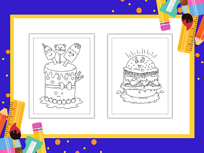 Fast food character sketch v-1 amazon artwork book cakes character children coloring design dessert decorations drawing hand drawn illustration kdp sweets