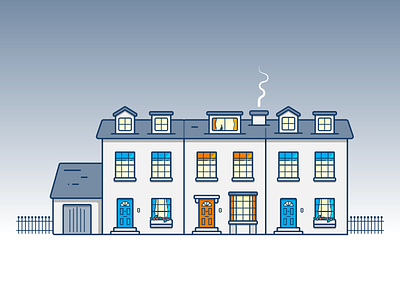 Terrace Houses Illustration flat flat illustration illustration terrace terrace house terrace houses