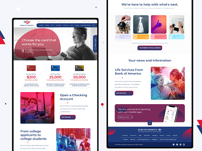 Bank Of America | Redesign Concept | Ui Design america app banking app banner desing desktop app footer logo mandloi newsletter payment app posts sandeep sandeep mandloi website website design