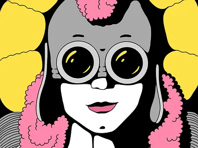 Nine of Cups colorful figurative goggles illustration line tarot tarot card woman