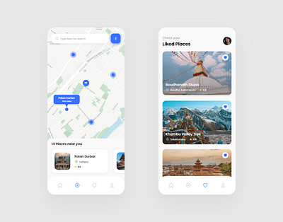 Travel Service App Design adobexd app app design booking booking app bookings map nearby nepal travel travel app travelling ui ui design