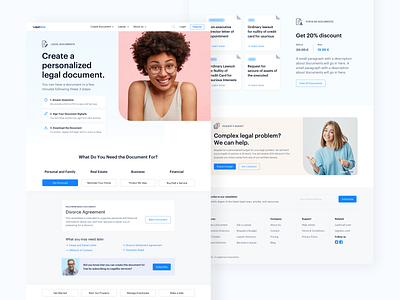 Legal Platform - The Document Selection Landing Page business discount documents everyday problems financial landing law lawyers legal legal agreements people real estate