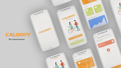 Calorify - The Calorie Partner animation app branding design illustration illustrator logo typography ui ux website