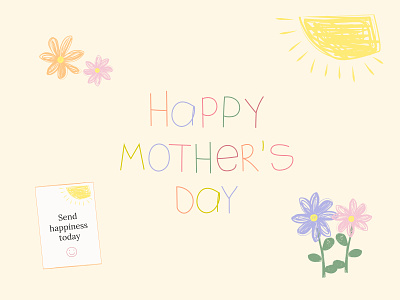 Scotts Flowers - Mother's Day custom illustrations branding childish colored pencil colorful custom flowers graphic design holiday illustration mothers day