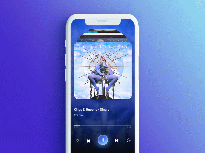 Music Player Concept album animated gif animation app color cover gradient music player ui