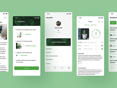 Mobile app - PlantMe app design blog grow interface ios ios app ios app design minimalism mobile app mobile app design plant plants plants app product profile profile design ui design uidesign uxui white